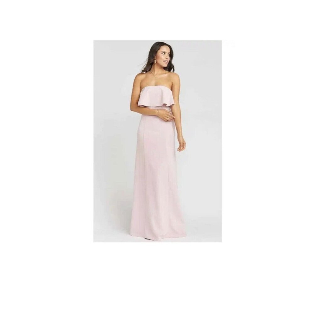 Show Me Your Mumu Women's Monaco Ruffle Strapless Vintage Rose Stretch Crepe XXS